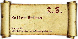 Koller Britta névjegykártya